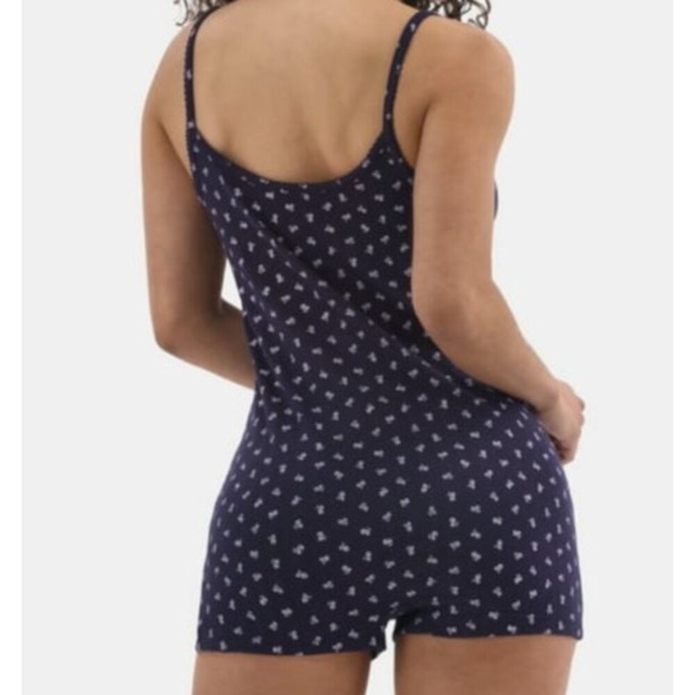 NOBO Navy Floral Lightweight Soft Pointelle Knit Sleep Romper Plus Size 3X